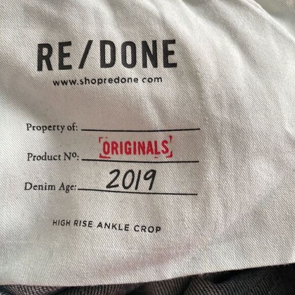 Re/Done Originals - High-Rise Ankle Crop Jeans - Size: 30 - Picture 8 of 9